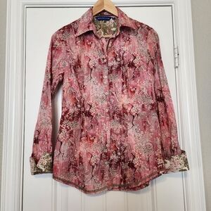 Georg Roth Los Angeles Cotton Cherry Blossom Button Down Blouse XS